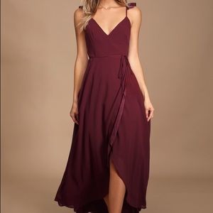 Burgundy maxi wrap dress